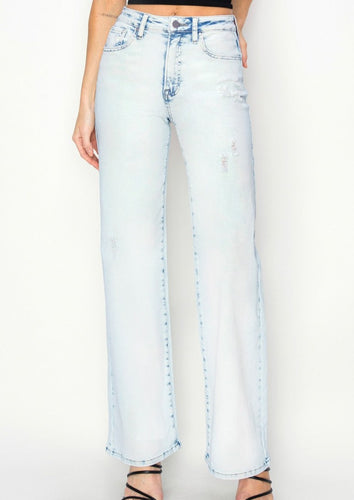 RISEN Wide Leg Stone Wash Jean