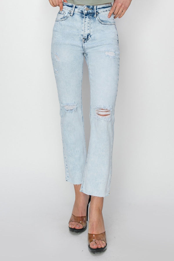 RISEN Distressed Slim Straight Jeans