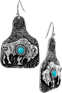 Buffalo Jump Cattle Tag Earrings