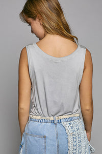 Sleeveless Henley V-Neck