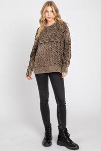 Mineral Wash Cable Sweater