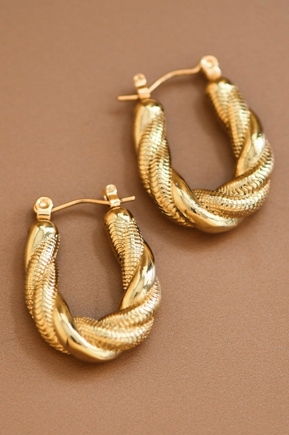 Golden Braid Hoops