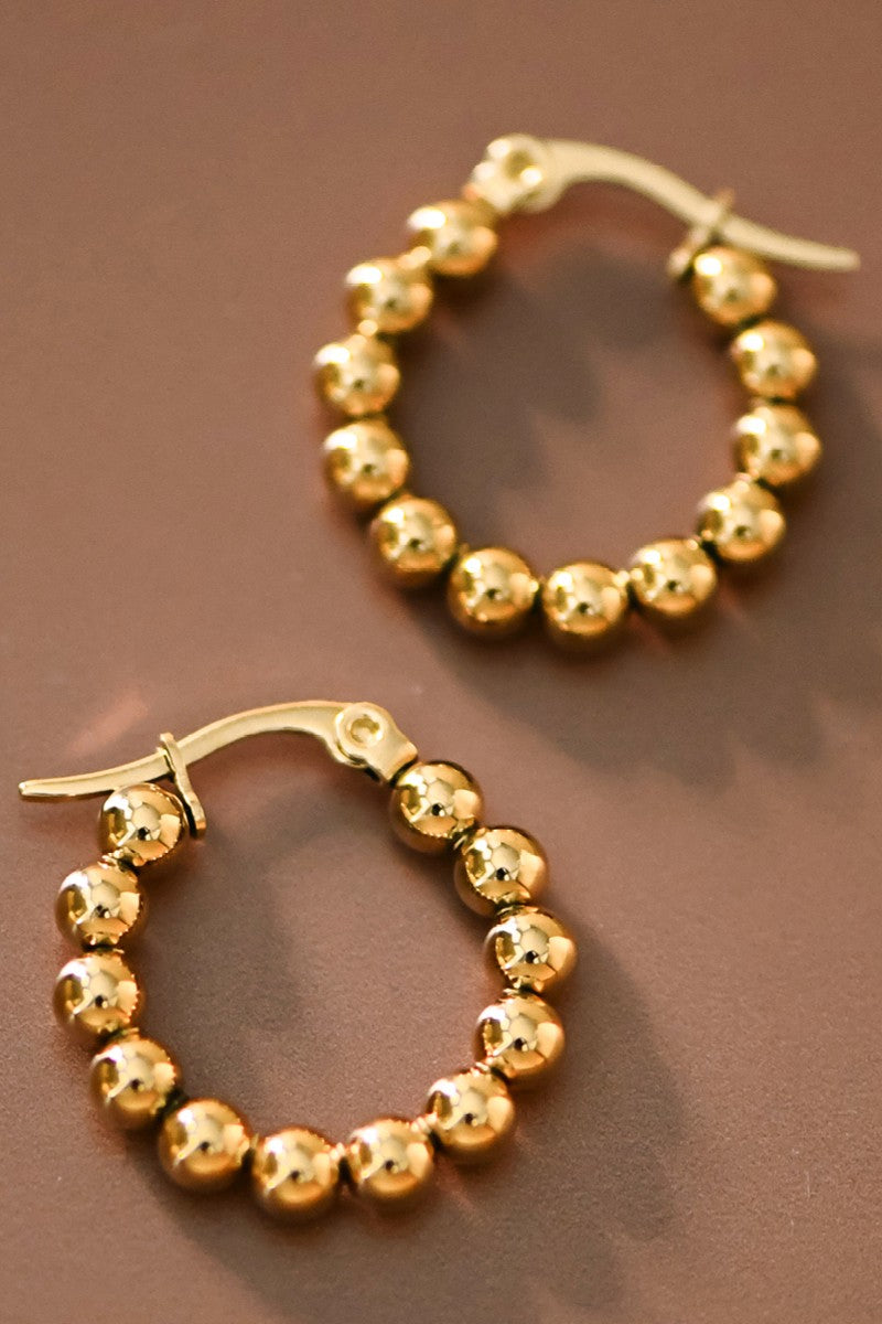 Golden Bead Hoops