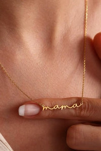 Golden Mama Script Necklace