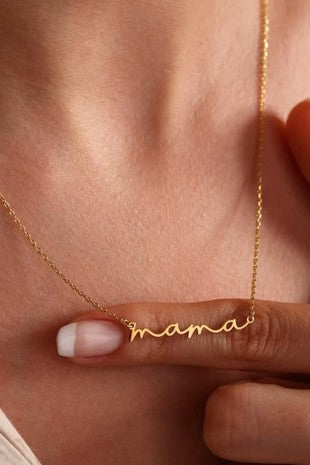 Golden Mama Script Necklace
