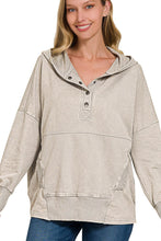 Load image into Gallery viewer, woman wearing light grey hoodie