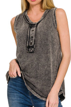 Load image into Gallery viewer, The Laramie Washed Henley Tank
