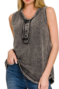 The Laramie Washed Henley Tank