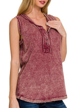 Load image into Gallery viewer, Mineral Wash Henley Tank
