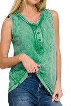 Load image into Gallery viewer, The Laramie Washed Henley Tank