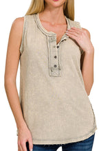 Load image into Gallery viewer, The Laramie Washed Henley Tank