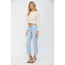 Load image into Gallery viewer, Mica Denim - MID RISE CIGARETTE CROP