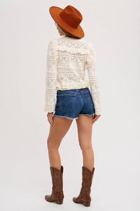 Rosalind Ruffle Lace Knit Top