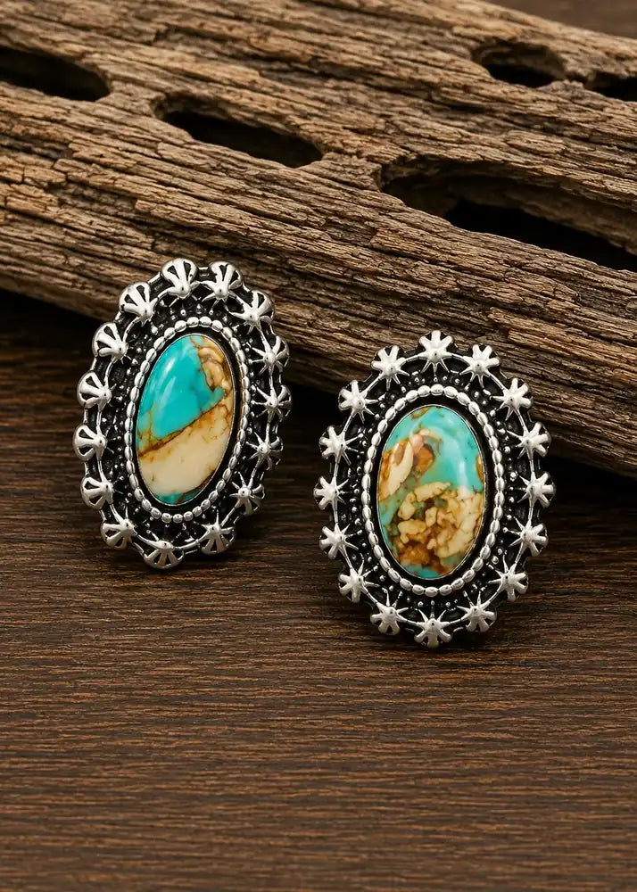 Dusty Trail Gemstone Stud Earrings