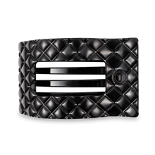Load image into Gallery viewer, TELETIES - Flat Rectangle Hair Clip | Large | Jet Black Quilted