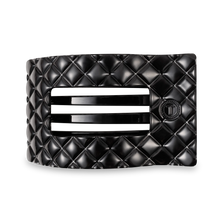 Load image into Gallery viewer, TELETIES - Flat Rectangle Hair Clip | Large | Jet Black Quilted