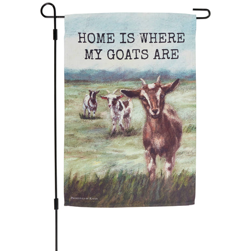 Primitives by Kathy - Home Where My Goats Are Garden Flag