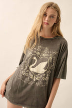 Load image into Gallery viewer, Ornate Swan Vintage-Wash Oversize Graphic Tee
