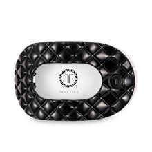 Load image into Gallery viewer, TELETIES - Flat Round Hair Clip | Large | Jet Black Quilted