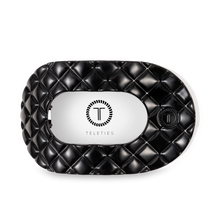 Load image into Gallery viewer, TELETIES - Flat Round Hair Clip | Large | Jet Black Quilted
