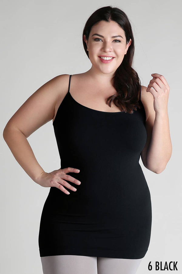 NIKIBIKI Plus Size Long Camisole: Black