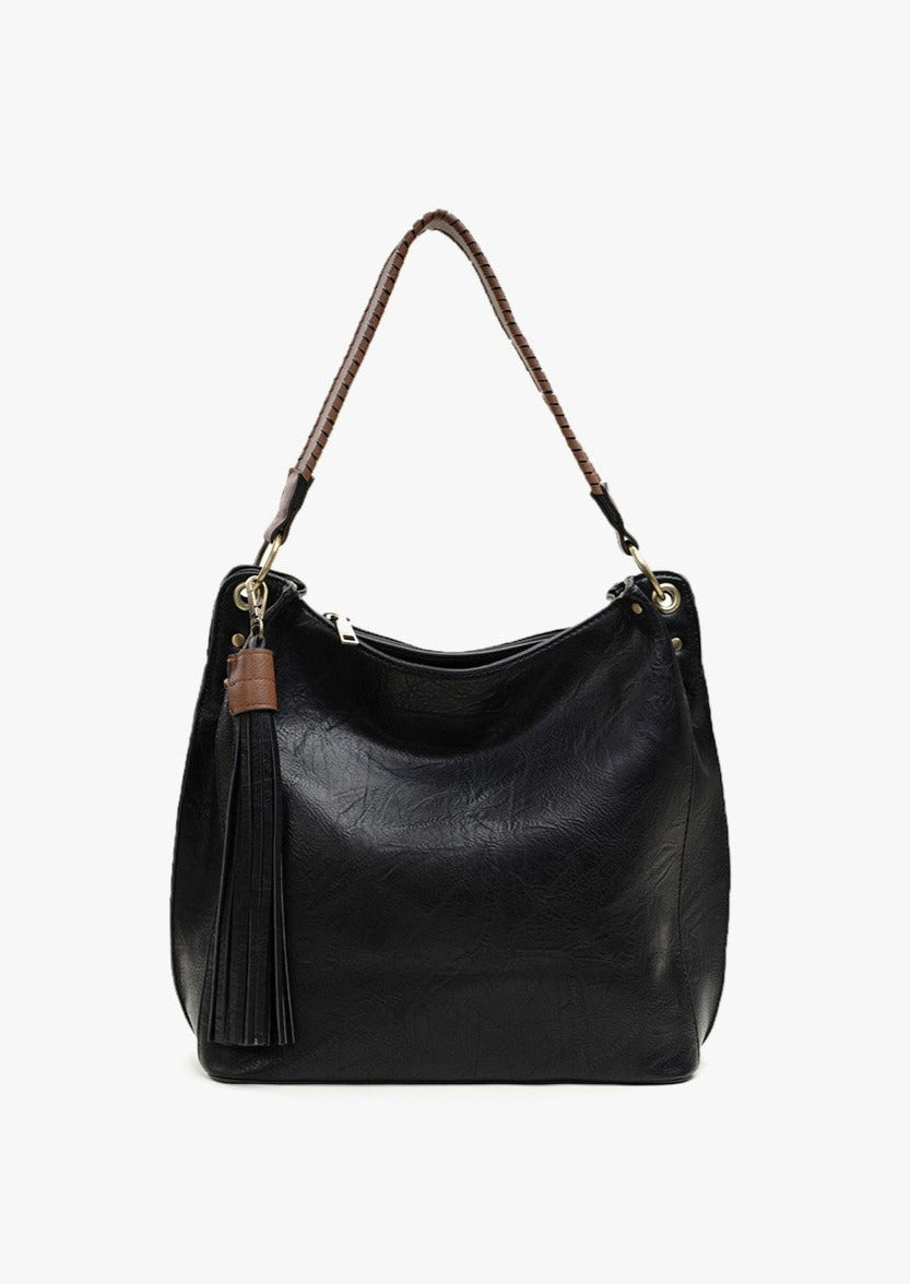 Jen & Co Amber Hobo Black