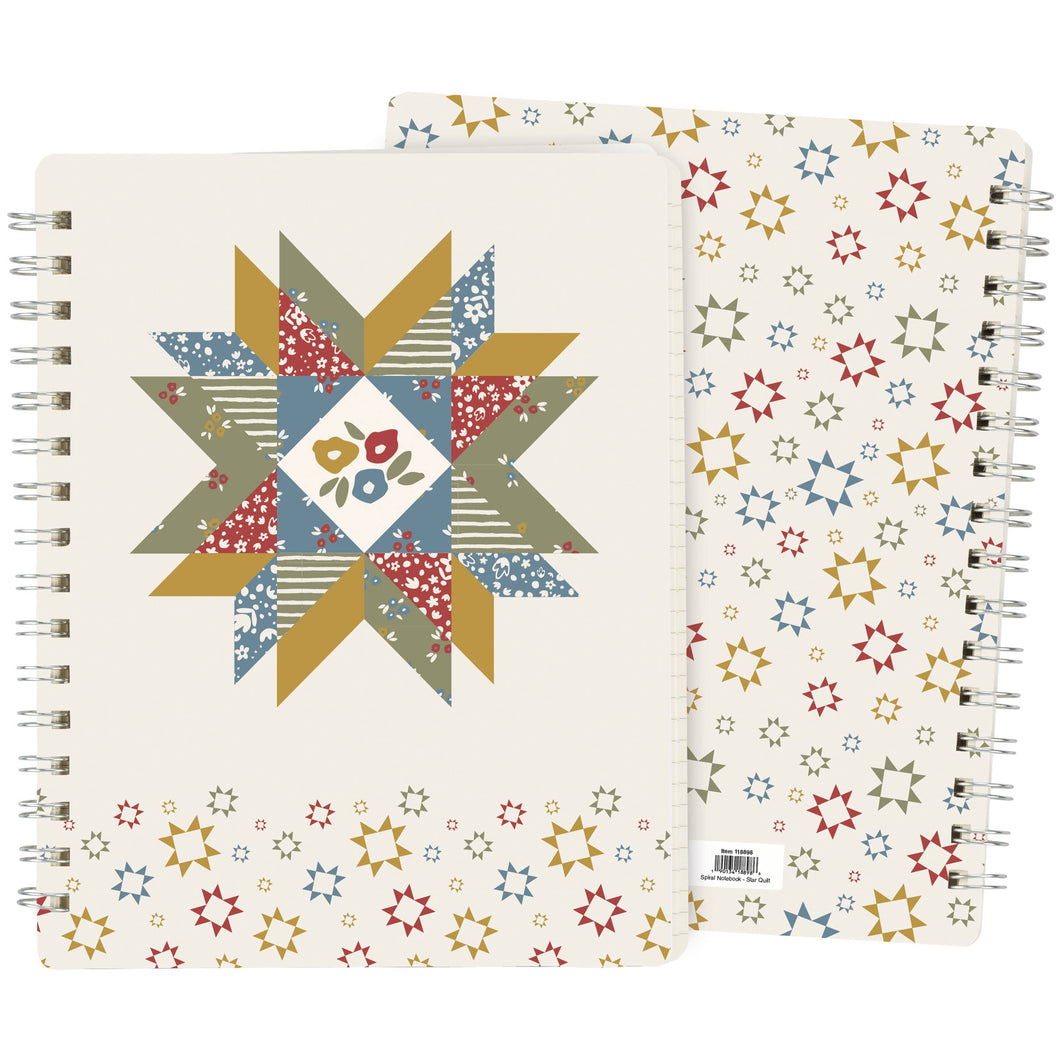 Primitives by Kathy - Star Quilt Spiral Notebook