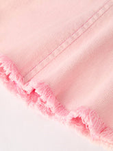 Load image into Gallery viewer, Close-up of pink fabric with ruffled edge on a white background