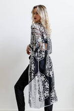 Load image into Gallery viewer, Leto Accessories - Contrast Mesh Cotton Lace Kimono: Rust