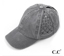 Load image into Gallery viewer, C.C. Woven Criss-Cross Ponytail Hat
