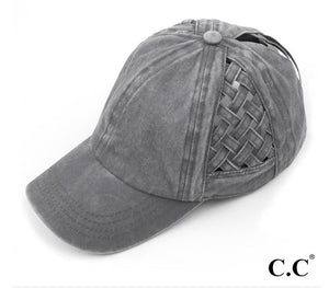 C.C. Woven Criss-Cross Ponytail Hat