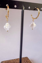 Load image into Gallery viewer, Dylan Designs - Pearl Hoop Clover Earring EG11