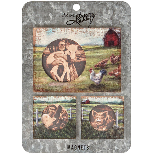 Primitives by Kathy - Farm Life Photo Magnet Set