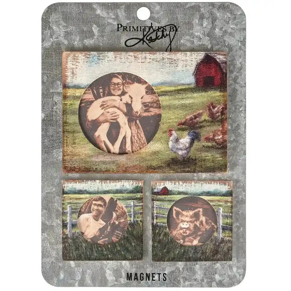 Primitives by Kathy - Farm Life Photo Magnet Set
