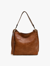 Load image into Gallery viewer, Jen &amp; Co. - Amber Tassel Hobo Bag: Brown