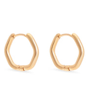 Load image into Gallery viewer, Gold hoop earrings on a white background
