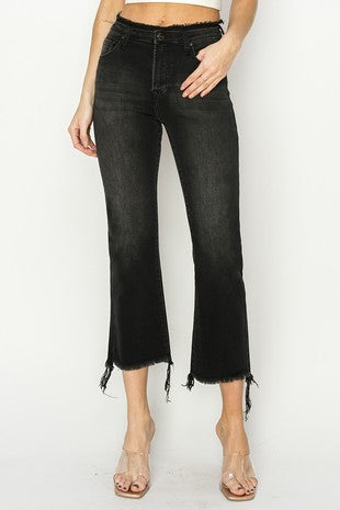 RISEN Black Crop Flare Jean