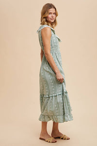The Larkspur Ruffle Midi Dress