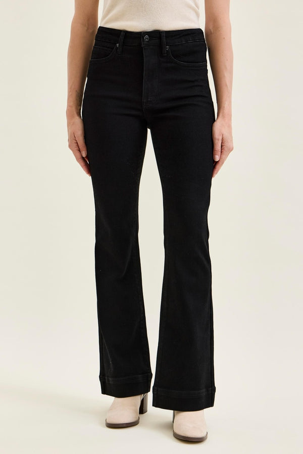 JUDY BLUE Daisy Black Tummy Control Bootcut Jeans
