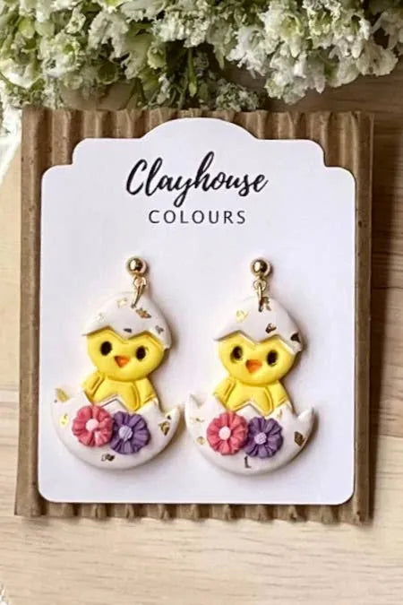 Baby Chick in Bloom Earrings