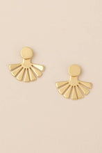 Load image into Gallery viewer, Gold earrings on a beige background