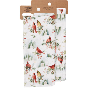 Primitives by Kathy - Winter Cardinals Kitchen Towel