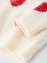 Load image into Gallery viewer, Close-up of a white fabric with red heart patterns on a light background