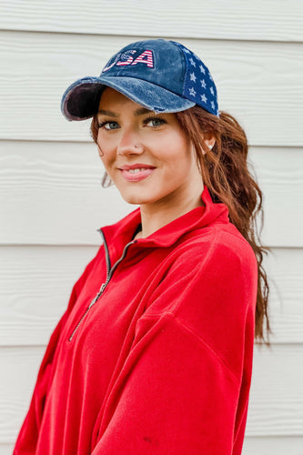 Distressed USA Patch Star CC Ball Cap
