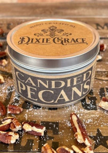 Dixie Grace Candied Pecans 8 oz Candle Wooden Wick