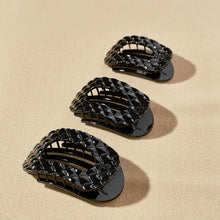 Load image into Gallery viewer, TELETIES - Flat Round Hair Clip | Large | Jet Black Quilted
