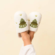 Load image into Gallery viewer, Fuzzy Holiday Slippers