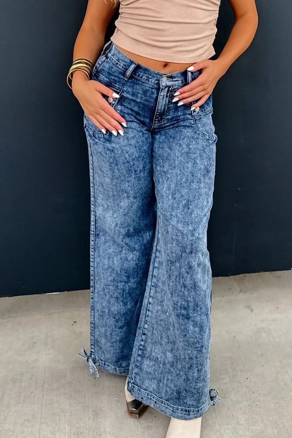BLAKELEY Charlie Cinch Hem Wide Leg Jeans