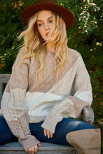 Load image into Gallery viewer, Color Block Cable Knit Sweater