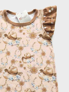 Cowgirl Hat Baby Romper